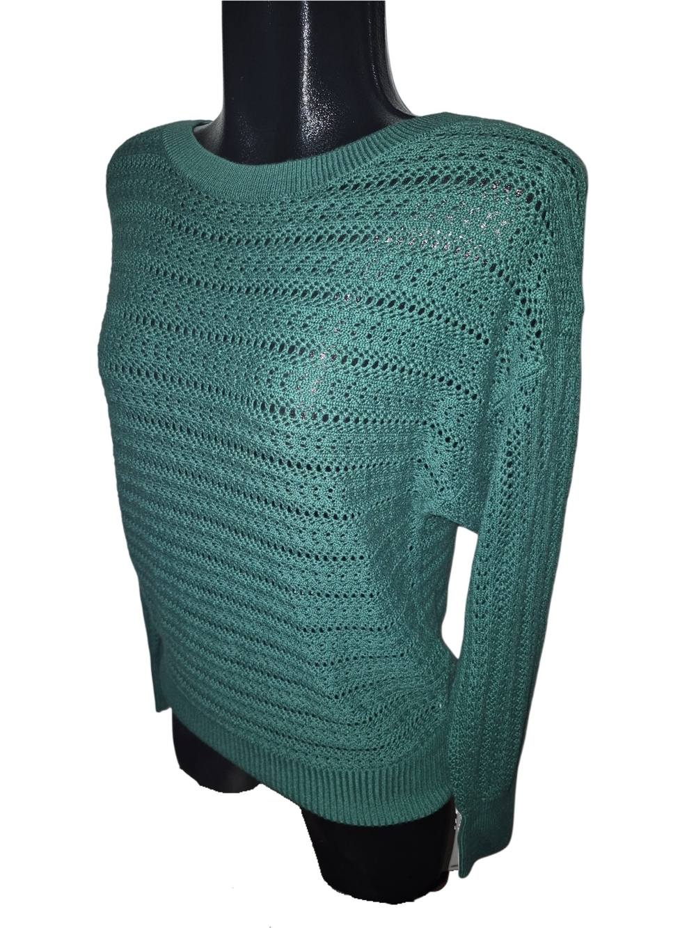 Reitman's Women’s Teal Open-Knit Sweater NWT Size S - Picture 3 of 6